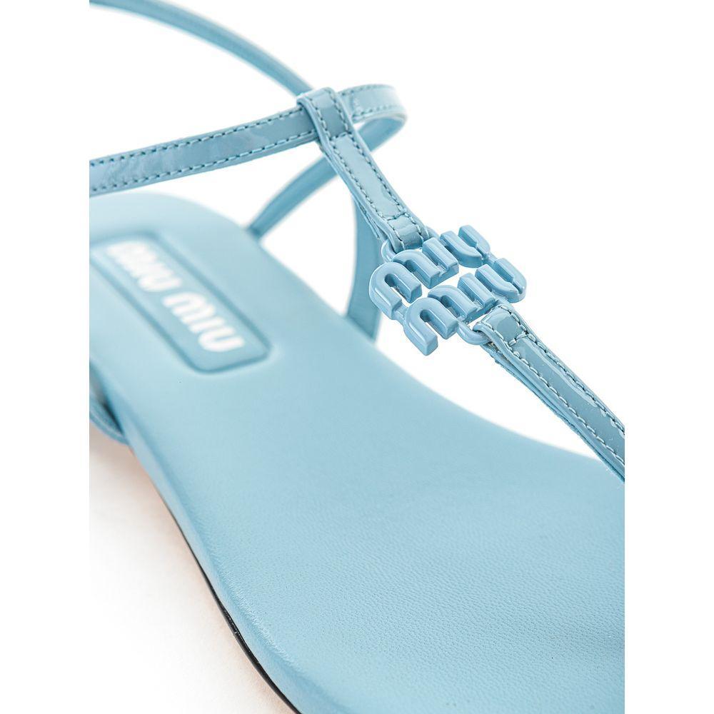 Miu Miu Blue Patent Leather Flip-Flop Sandal MI-514267320013813-EU36/US6