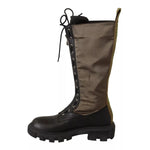 Gaelle Black Green High Combat Boots Lace Up Military Shoes