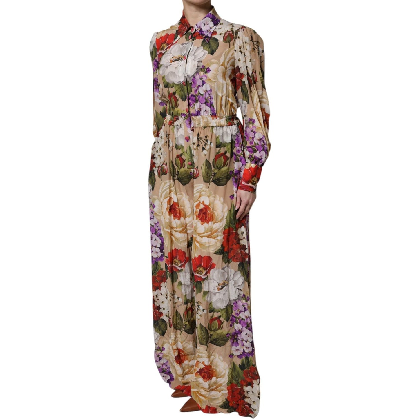 Dolce & Gabbana Multicolor Floral Wide Leg Jumpsuit Dress DR81637-38