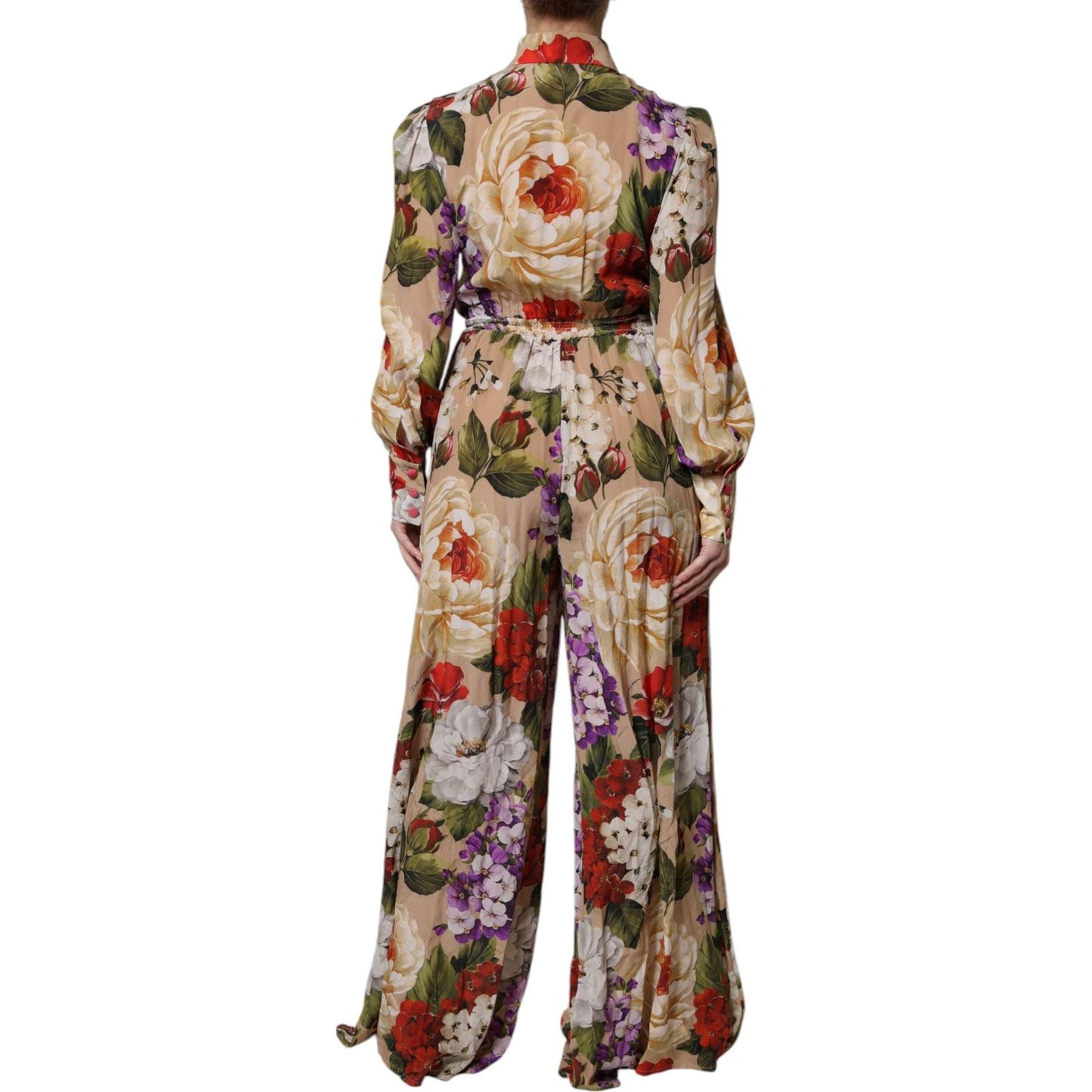 Dolce & Gabbana Multicolor Floral Wide Leg Jumpsuit Dress DR81637-38