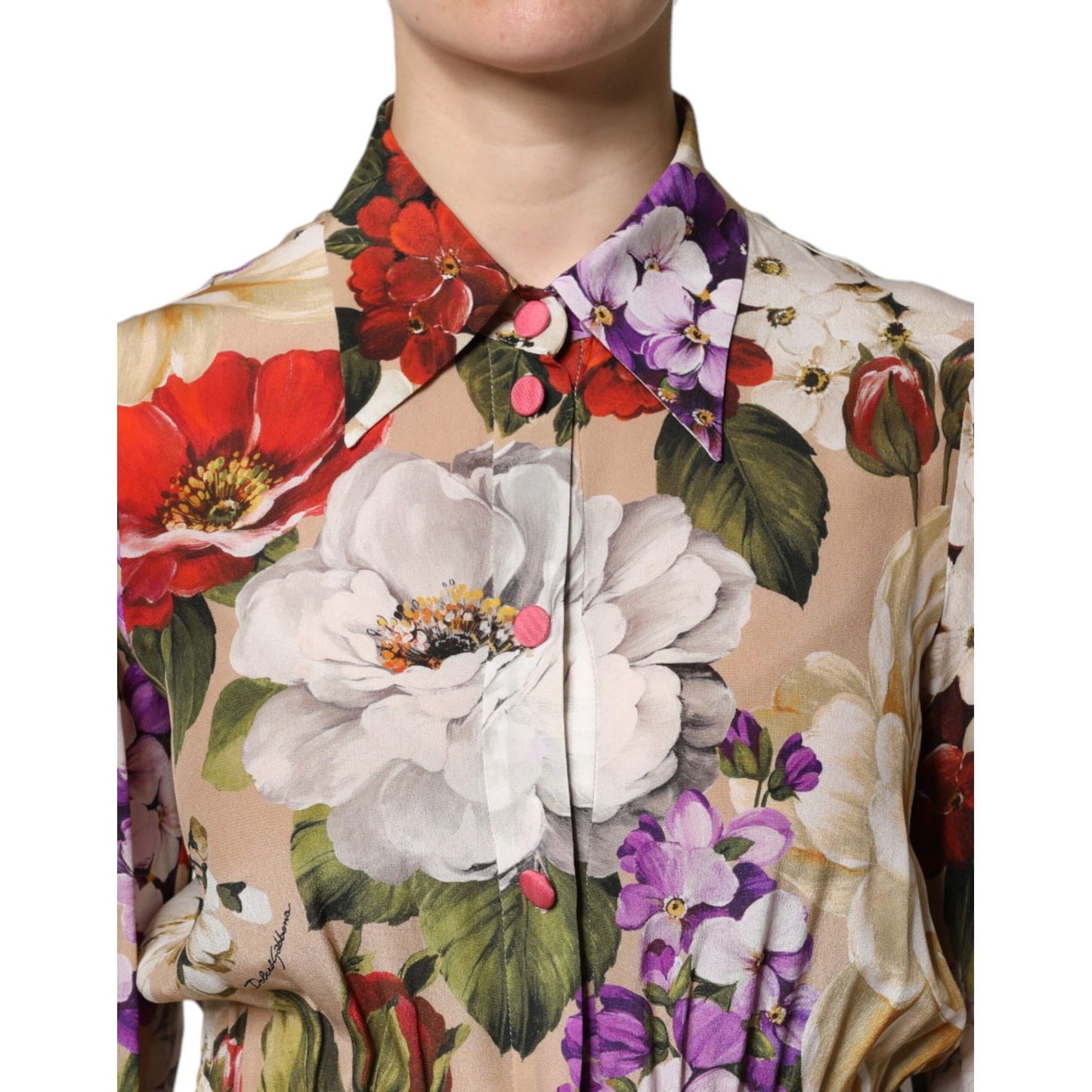 Dolce & Gabbana Multicolor Floral Wide Leg Jumpsuit Dress