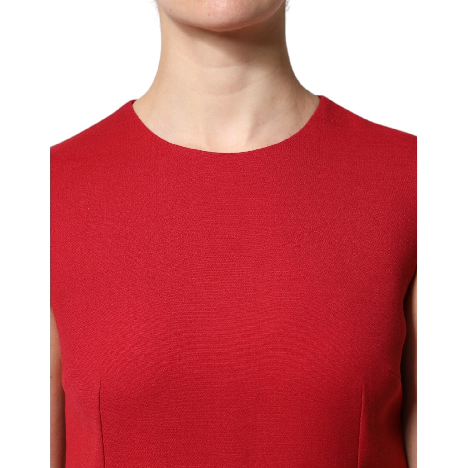 Dolce & Gabbana Red Wool Sleeveless Knee Length A-line Dress