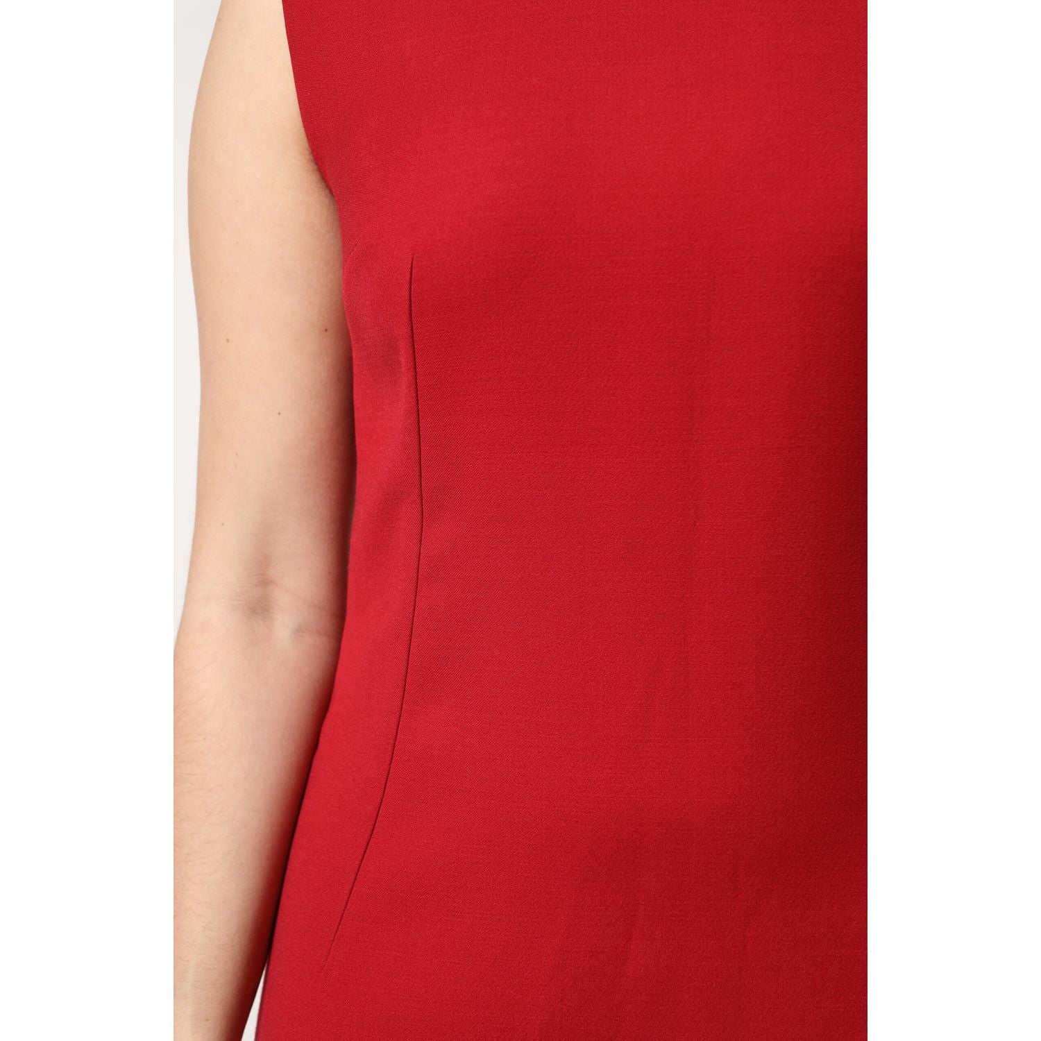 Dolce & Gabbana Red Wool Sleeveless Knee Length A-line Dress