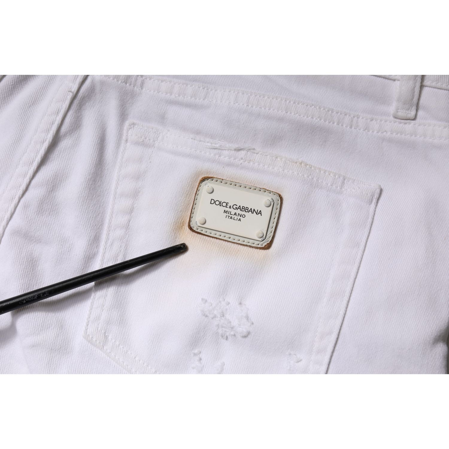 Dolce & Gabbana White Cotton High Waist Skinny Denim Jeans