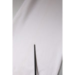 Dolce & Gabbana White Wool Mid Waist Wide Leg Pants