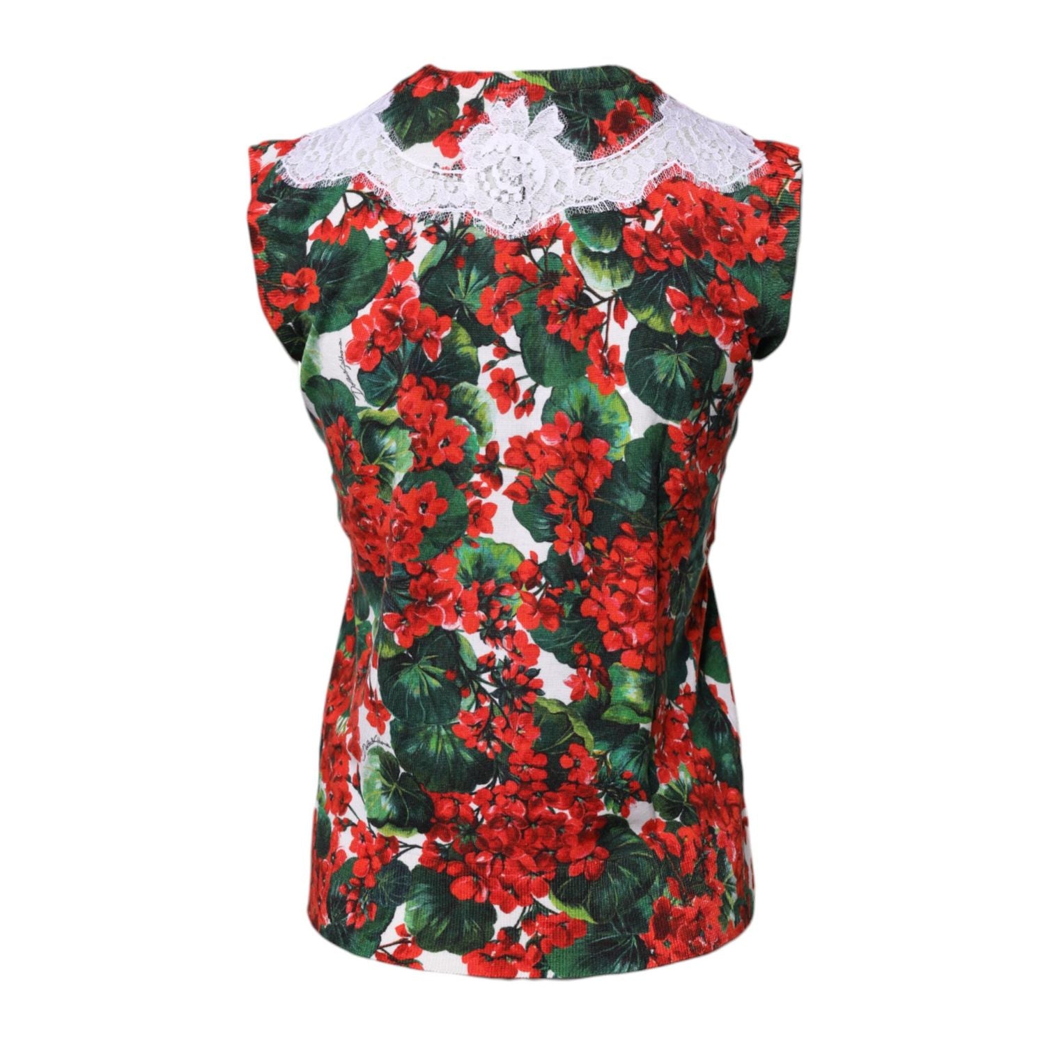 Dolce & Gabbana Multicolor Floral Lace Sleeveless Tank Top