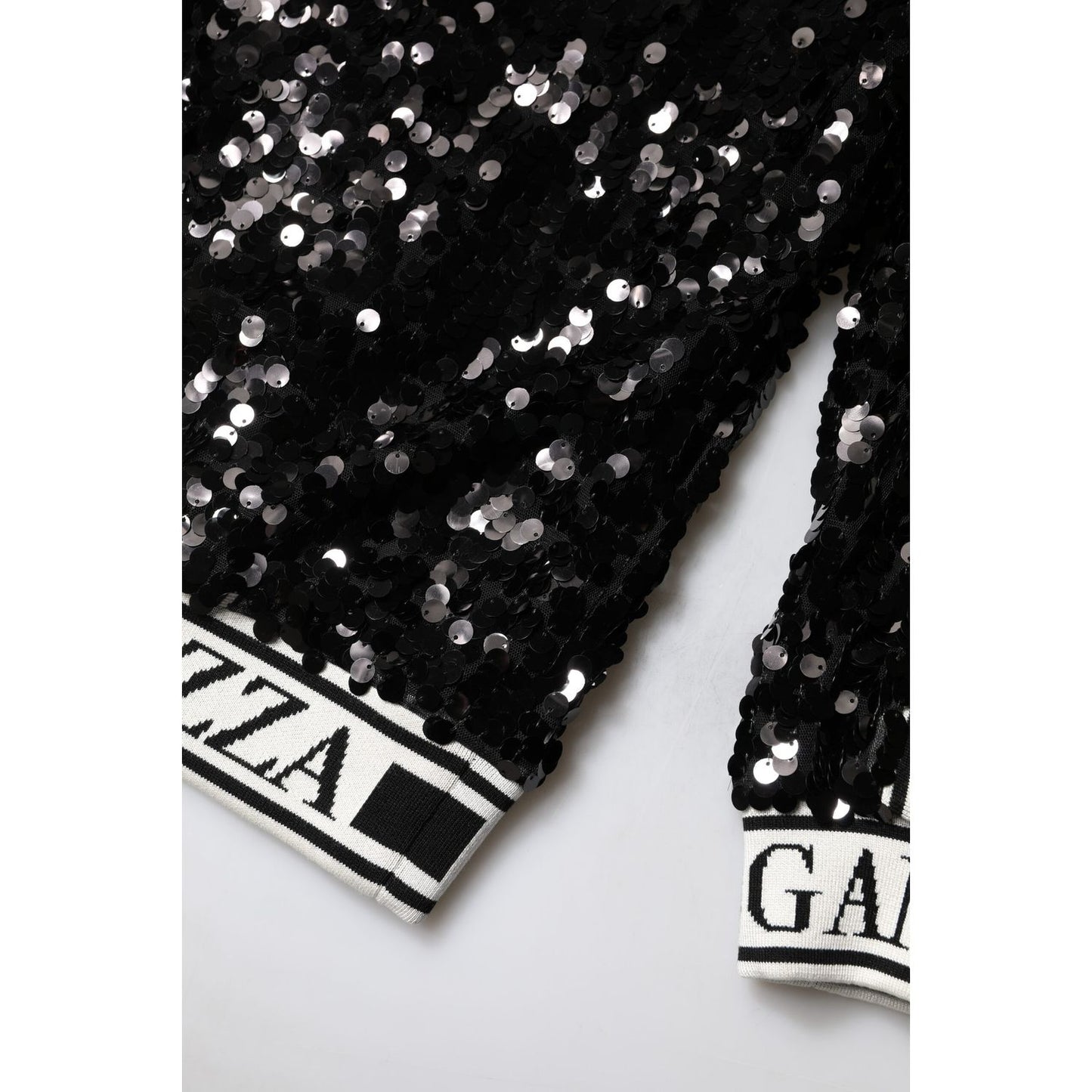 Dolce & Gabbana Black DG Queen Sequin Pullover Sweater Dolce & Gabbana