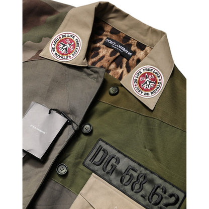 Dolce & Gabbana Military Green Cotton Button Down Jacket