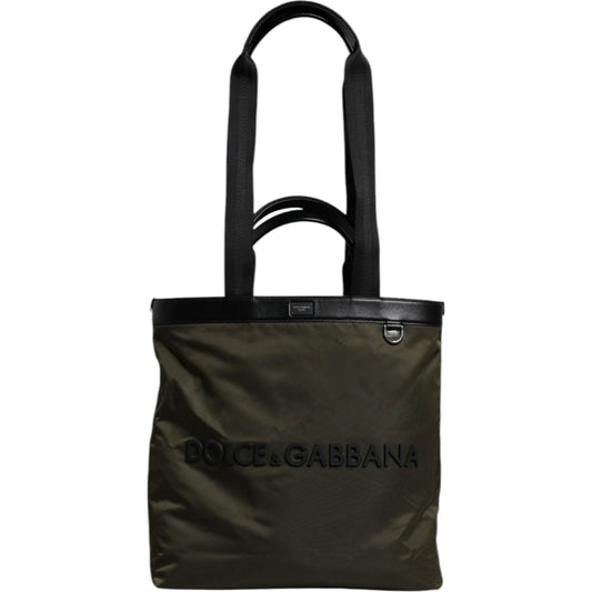 Dolce & Gabbana Military Green Nylon Shoulder Strap Tote Bag BAG4339