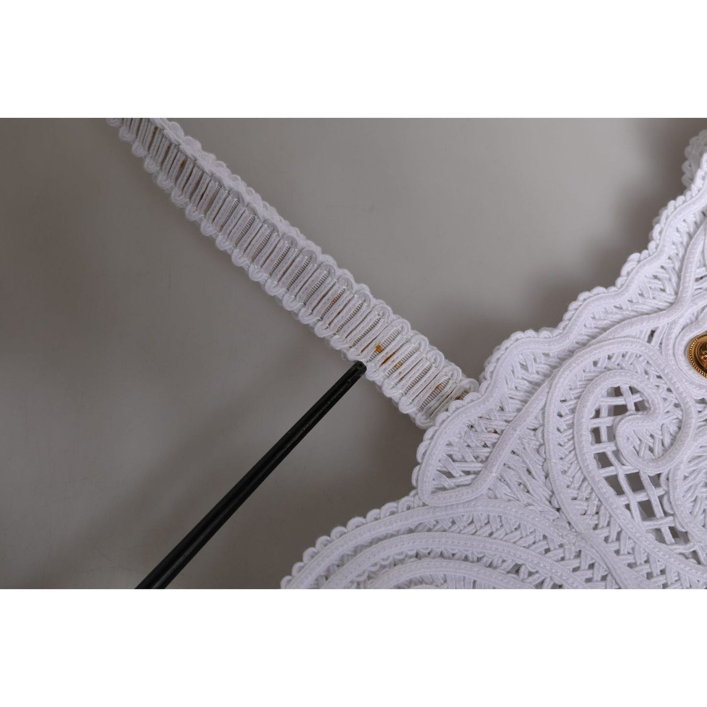 Dolce & Gabbana White Cordonetto Lace Beatrice Tote Shopping Bag