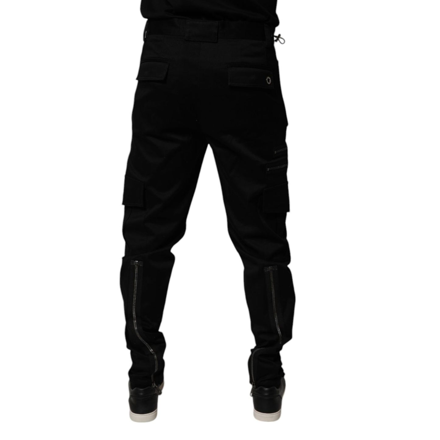 Dolce & Gabbana Black Cotton Cargo Tapered Pants Dolce & Gabbana