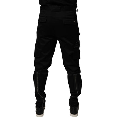 Dolce & Gabbana Black Cotton Cargo Tapered Pants Dolce & Gabbana