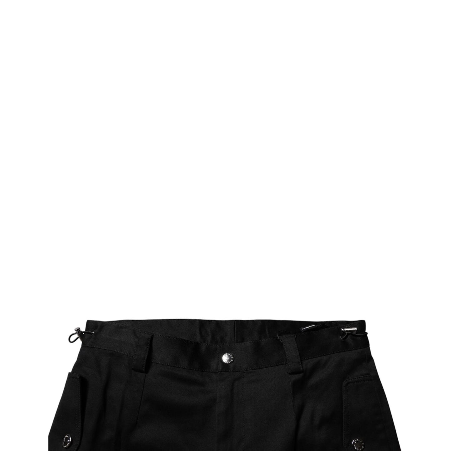 Dolce & Gabbana Black Cotton Cargo Tapered Pants Dolce & Gabbana