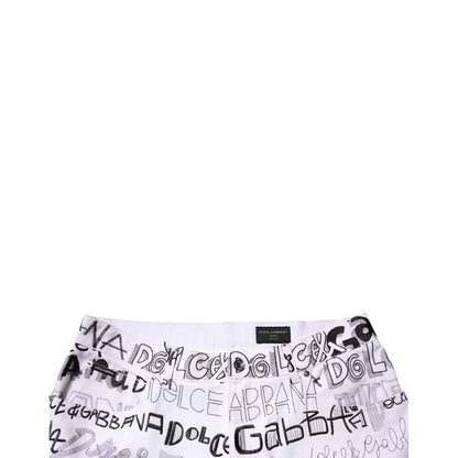 Dolce & Gabbana White Logo Print Straight Men Denim Jeans Dolce & Gabbana