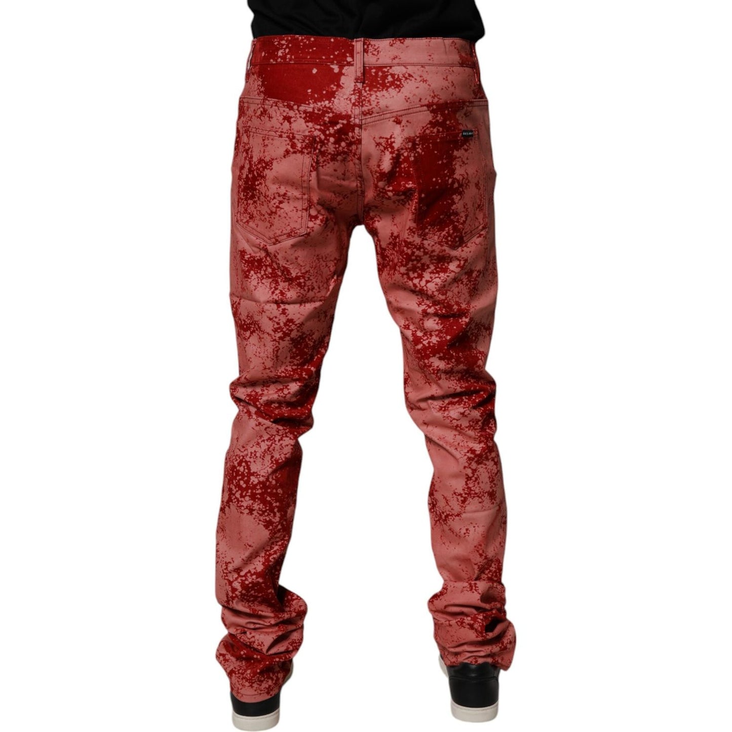 Dolce & Gabbana Red Tie Dye Cotton Skinny Men Denim Jeans PAN75144-48