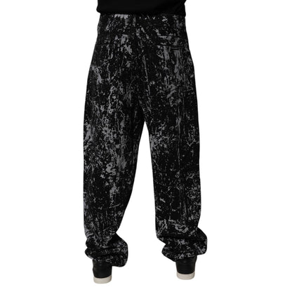 Dolce & Gabbana Black Tie Dye Cotton Straight Men Denim Jeans Dolce & Gabbana