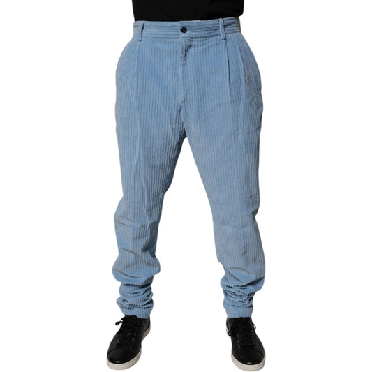 Dolce & Gabbana Light Blue Corduroy Cotton Skinny Denim Jeans