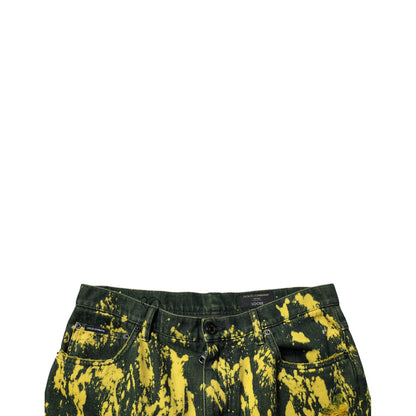 Dolce & Gabbana Black Yellow Tie Dye Tattered Skinny Men Denim Jeans Dolce & Gabbana