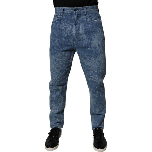 Dolce & Gabbana Blue Tie Dye Cotton Skinny Men Denim Jeans PAN75160-48