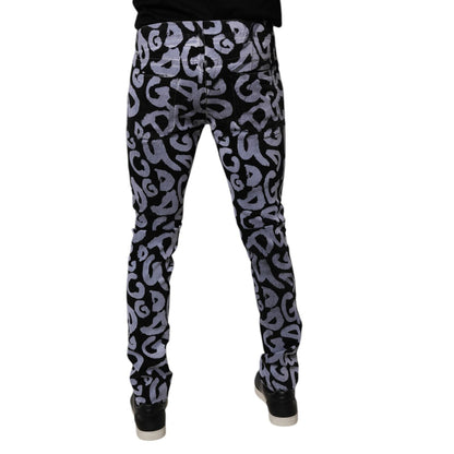 Dolce & Gabbana Black Logo Monogram Cotton Skinny Denim Jeans Dolce & Gabbana