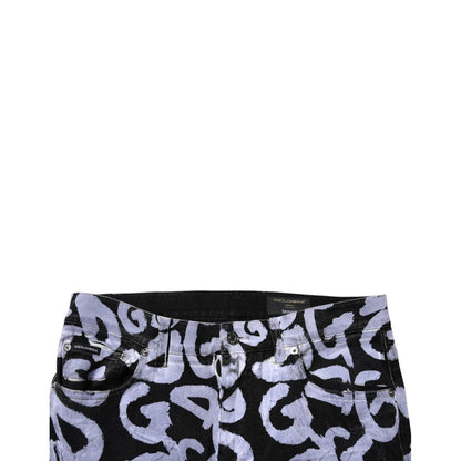 Dolce & Gabbana Black Logo Monogram Cotton Skinny Denim Jeans Dolce & Gabbana