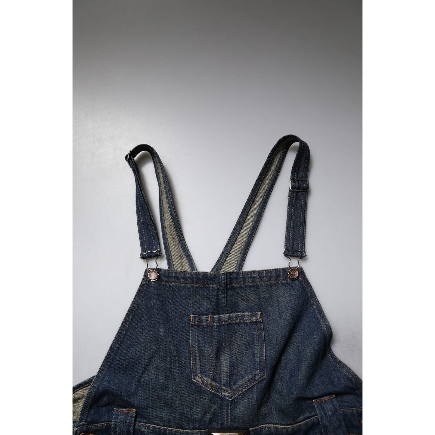 Dolce & Gabbana Dark Blue Cotton Men Jumpsuit Denim Jeans PAN75170-50