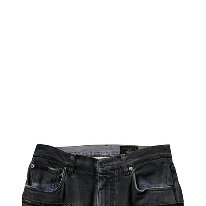 Dolce & Gabbana Dark Gray Tattered Cotton Skinny Denim Jeans Dolce & Gabbana