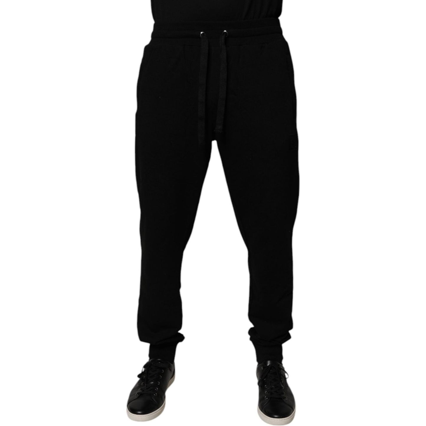 Dolce & Gabbana Black Cotton Mid Waist Jogger Sweatpants Pants Dolce & Gabbana