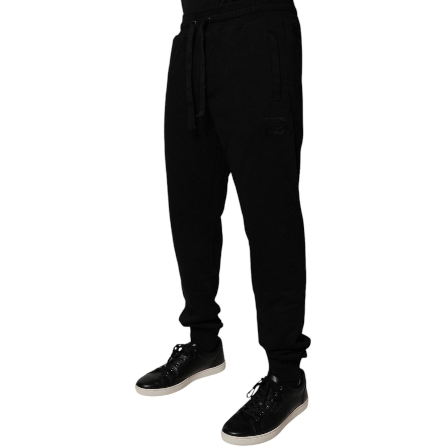 Dolce & Gabbana Black Cotton Mid Waist Jogger Sweatpants Pants Dolce & Gabbana