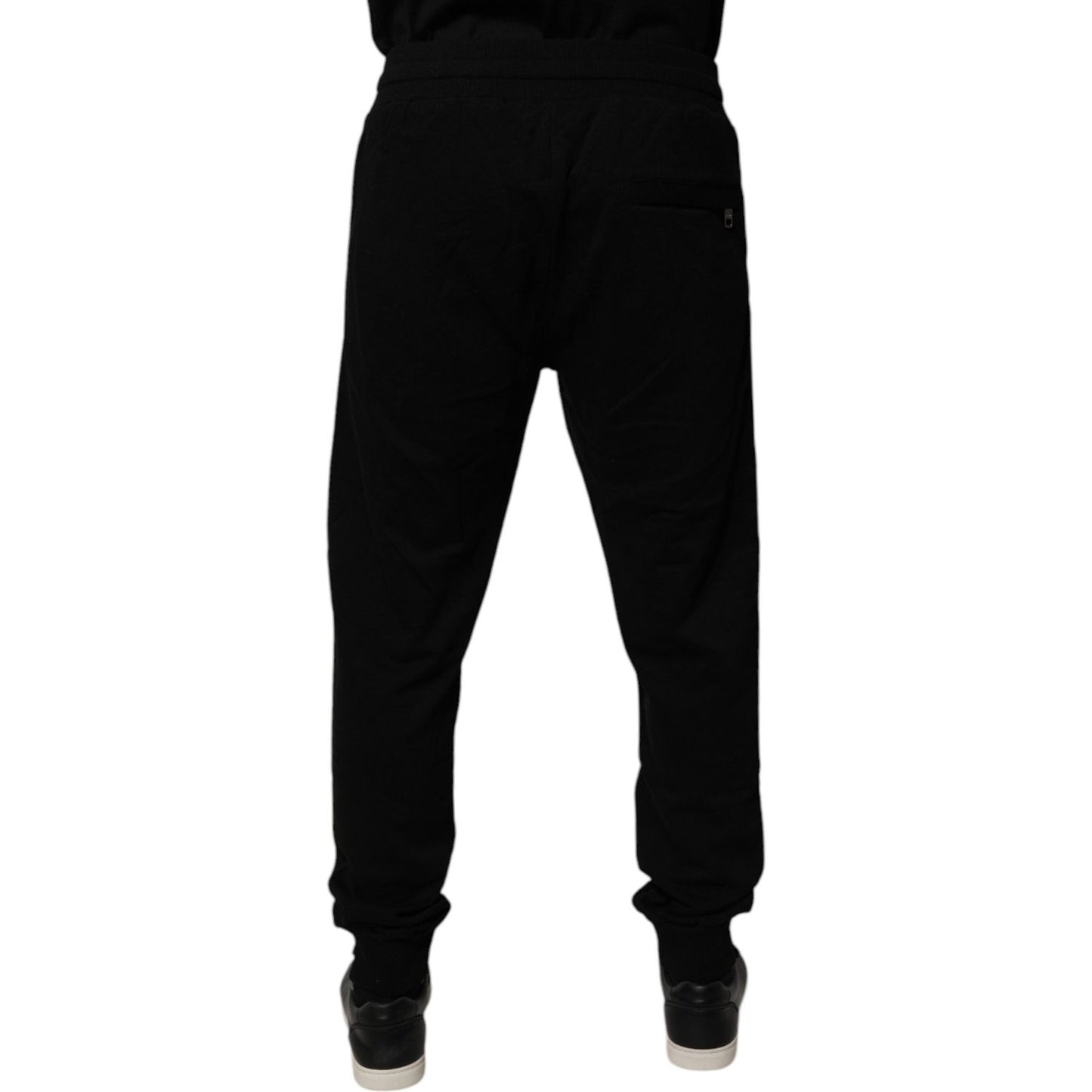 Dolce & Gabbana Black Cotton Mid Waist Jogger Sweatpants Pants Dolce & Gabbana