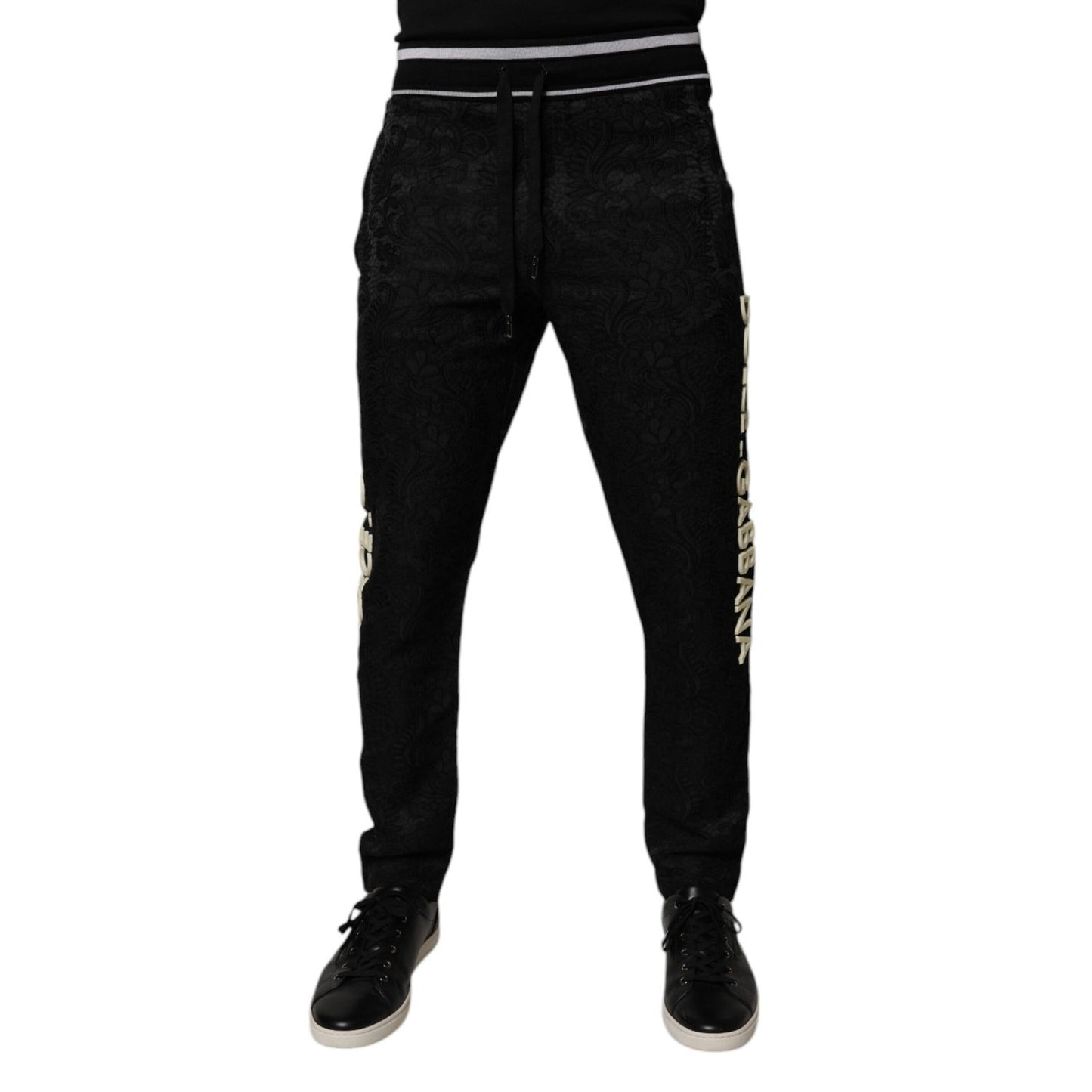 Dolce & Gabbana Black Mid Waist Jogger Men Sweatpants Pants Dolce & Gabbana