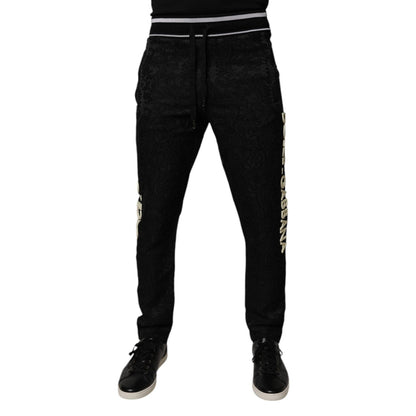 Dolce & Gabbana Black Mid Waist Jogger Men Sweatpants Pants Dolce & Gabbana