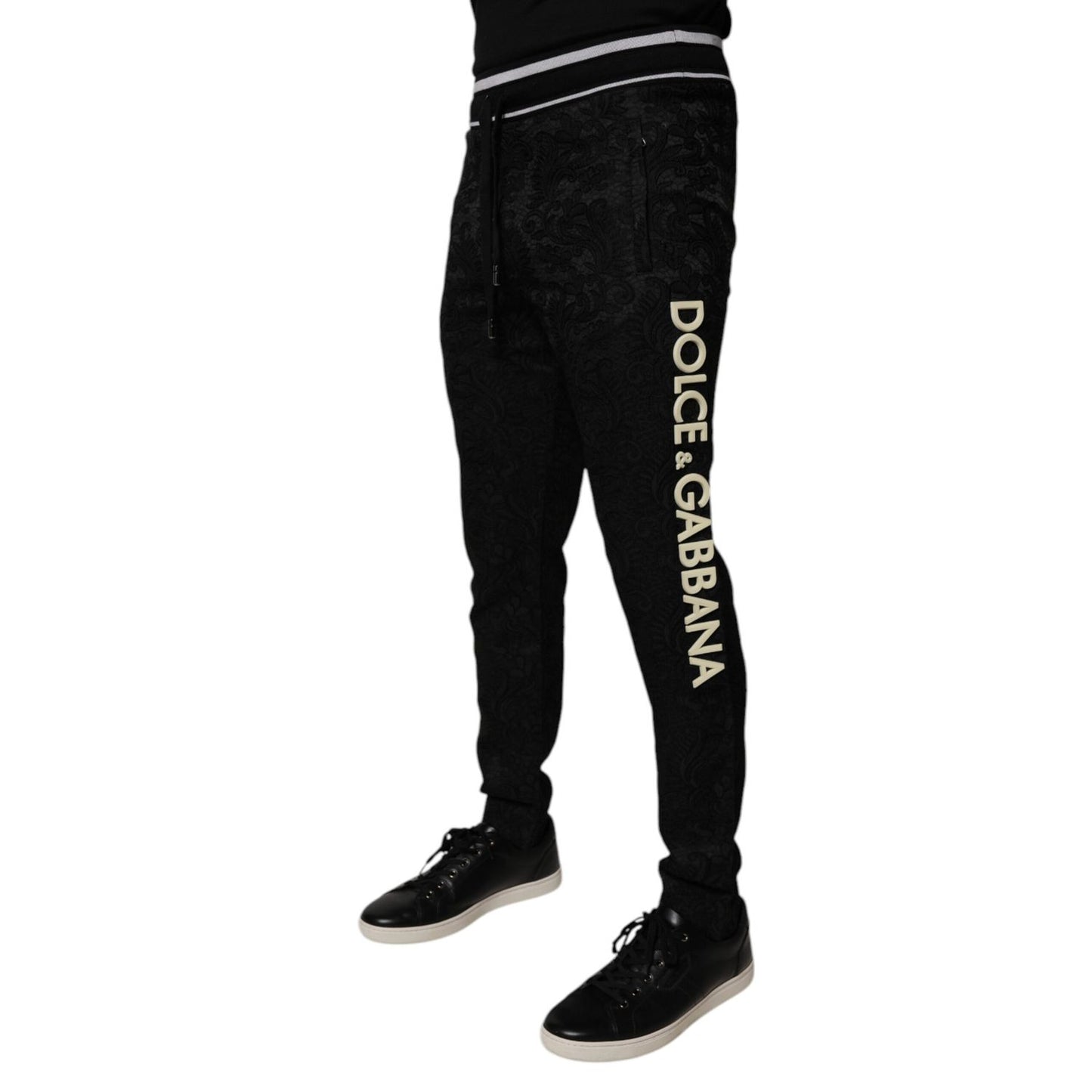 Dolce & Gabbana Black Mid Waist Jogger Men Sweatpants Pants Dolce & Gabbana