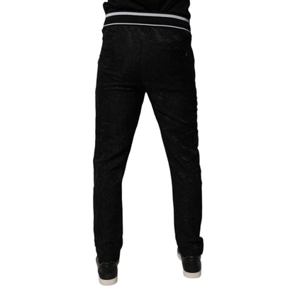 Dolce & Gabbana Black Mid Waist Jogger Men Sweatpants Pants Dolce & Gabbana