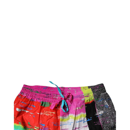 Dolce & Gabbana Multicolor Patchwork Mid Waist Sweatpants Pants Dolce & Gabbana