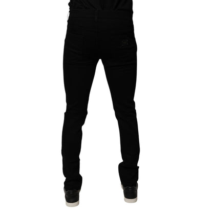 Dolce & Gabbana Black Sacred Heart Cotton Skinny Denim Jeans Dolce & Gabbana