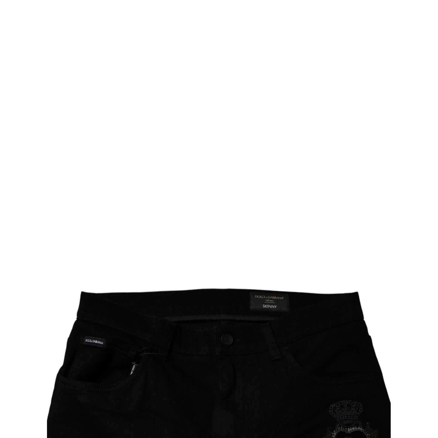 Dolce & Gabbana Black Sacred Heart Cotton Skinny Denim Jeans Dolce & Gabbana
