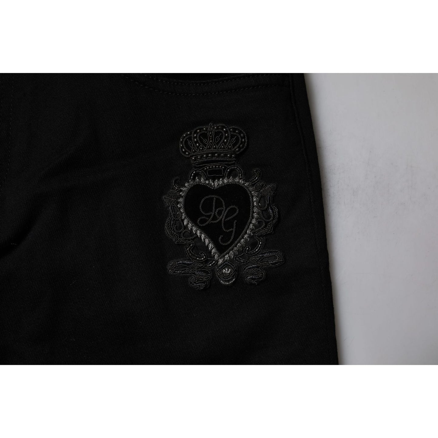 Dolce & Gabbana Black Sacred Heart Cotton Skinny Denim Jeans Dolce & Gabbana