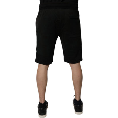 Dolce & Gabbana Black Cotton Sweatshorts Men Bermuda Shorts Dolce & Gabbana