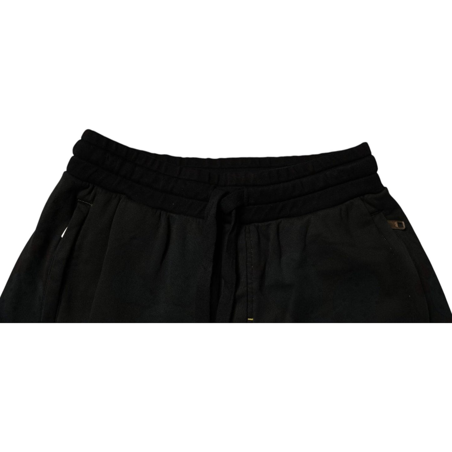 Dolce & Gabbana Black Cotton Sweatshorts Men Bermuda Shorts Dolce & Gabbana