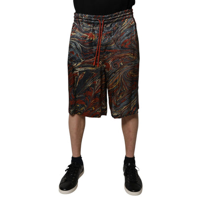 Dolce & Gabbana Multicolor Marble Print Trouser Bermuda Shorts Dolce & Gabbana