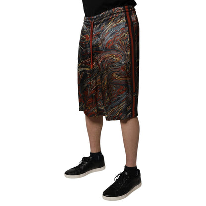 Dolce & Gabbana Multicolor Marble Print Trouser Bermuda Shorts Dolce & Gabbana