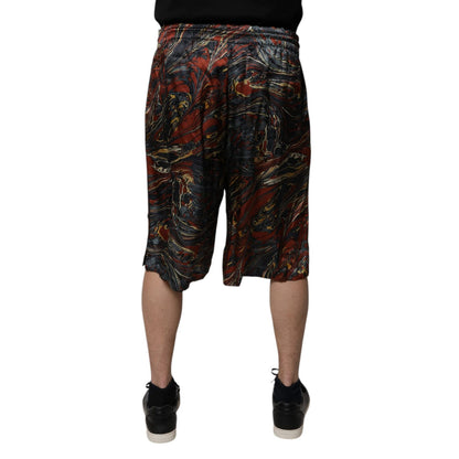 Dolce & Gabbana Multicolor Marble Print Trouser Bermuda Shorts Dolce & Gabbana