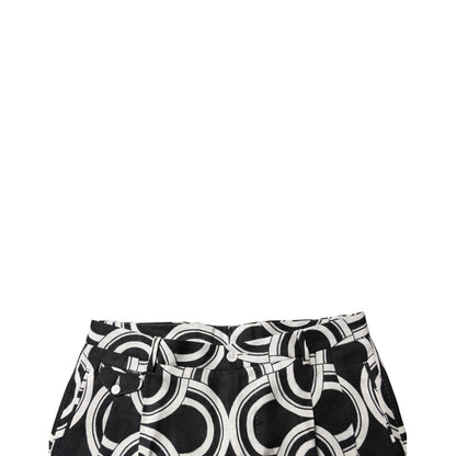 Dolce & Gabbana Black White Linen Bermuda Shorts Dolce & Gabbana