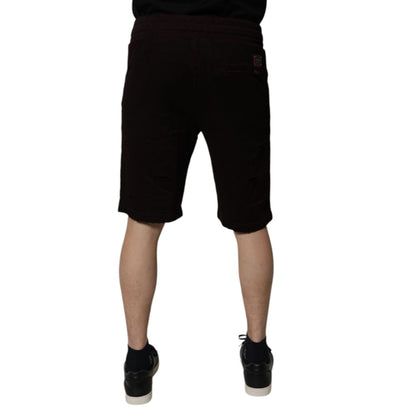 Dolce & Gabbana Maroon Cotton Sweatshorts Men Bermuda Shorts Dolce & Gabbana