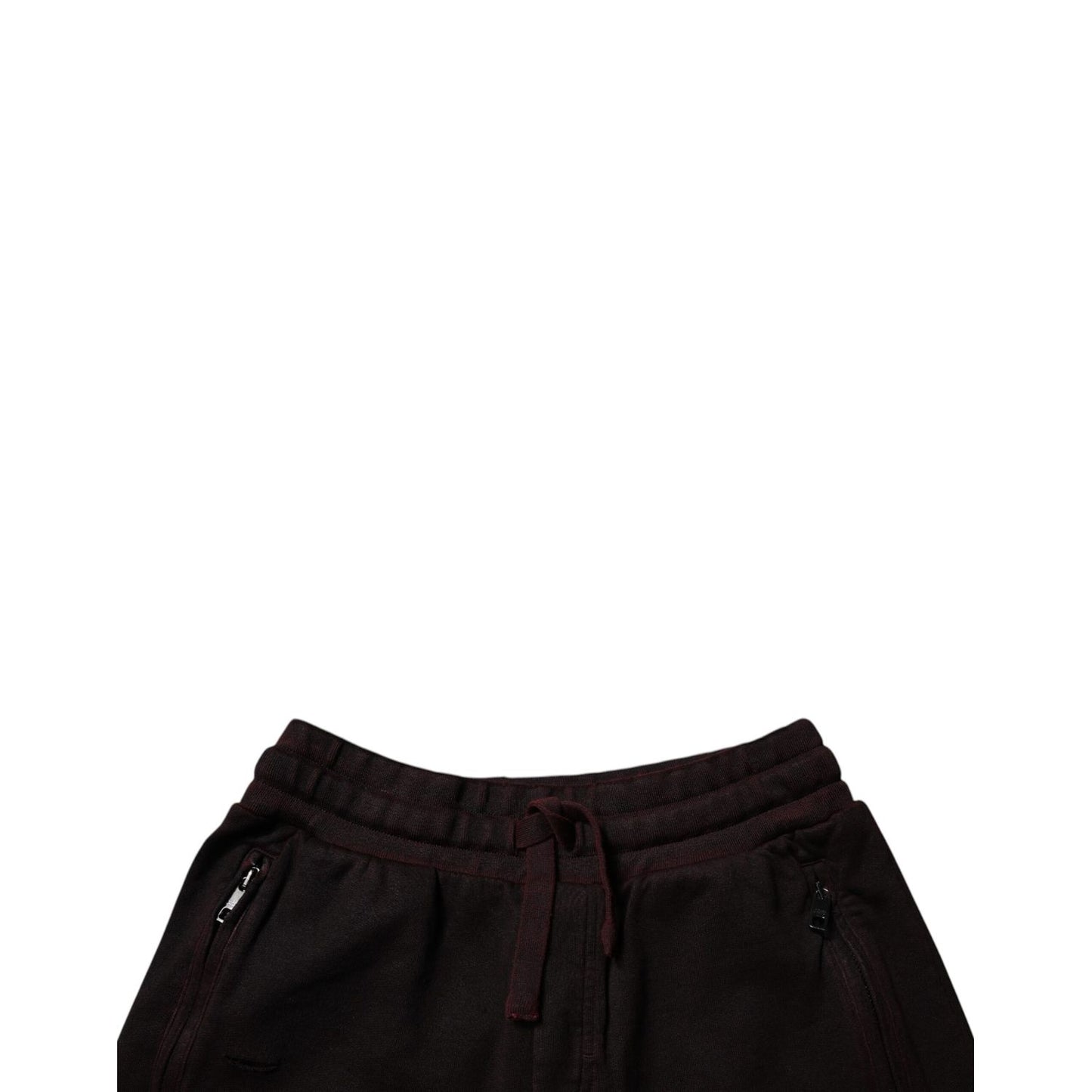 Dolce & Gabbana Maroon Cotton Sweatshorts Men Bermuda Shorts Dolce & Gabbana