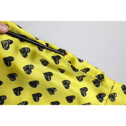 Dolce & Gabbana Green Silk Heart Print Bermuda Shorts Dolce & Gabbana