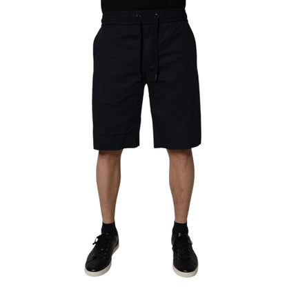 Dolce & Gabbana Black Cotton Sweatshorts Men Bermuda Shorts Dolce & Gabbana