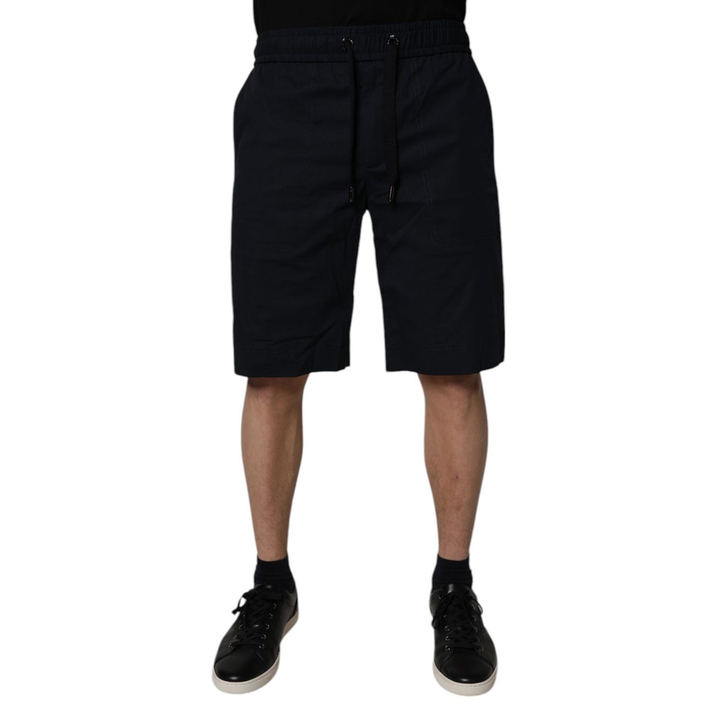 Dolce & Gabbana Black Cotton Sweatshorts Men Bermuda Shorts Dolce & Gabbana