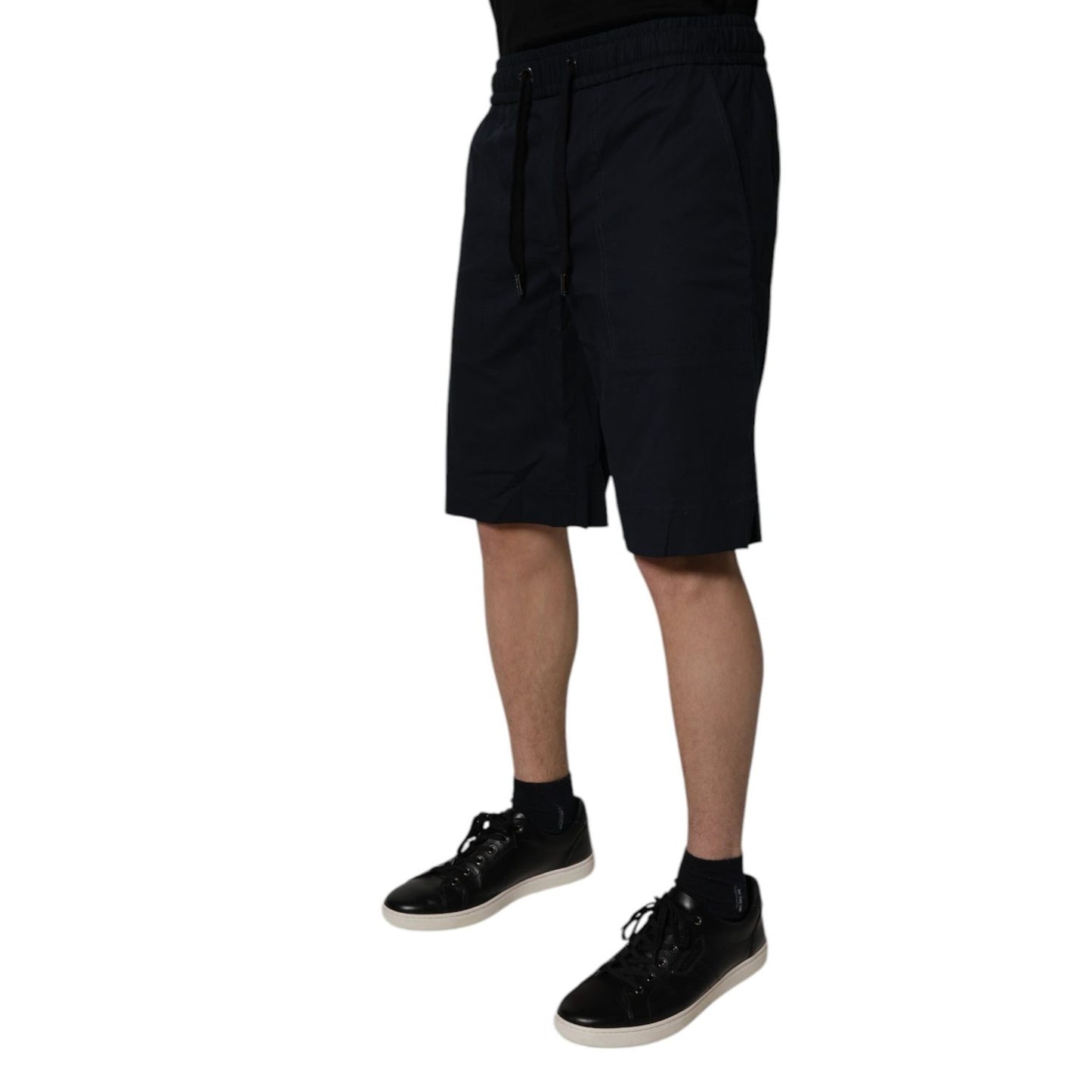 Dolce & Gabbana Black Cotton Sweatshorts Men Bermuda Shorts Dolce & Gabbana